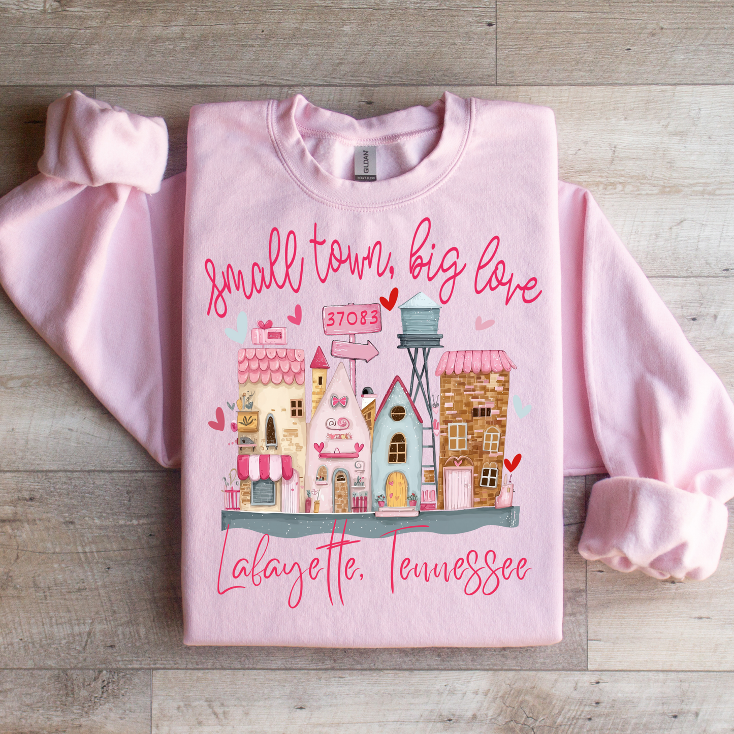 Small Town, Big Love Custom City, State, & Zip Code Graphic Tee