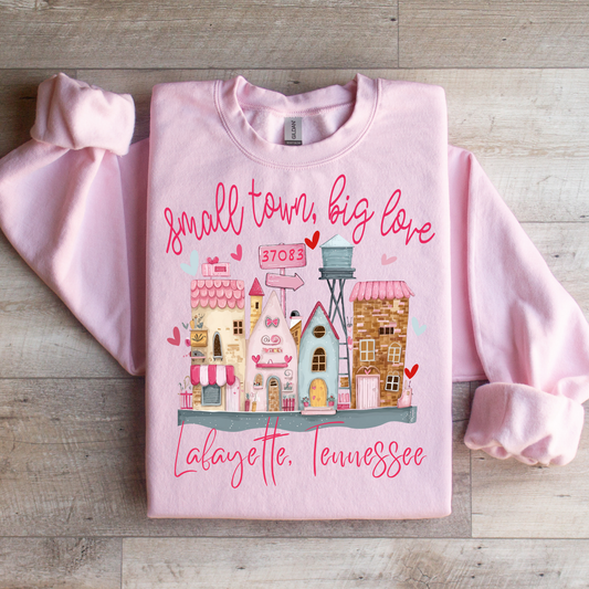 Small Town, Big Love Custom City, State, & Zip Code Graphic Tee