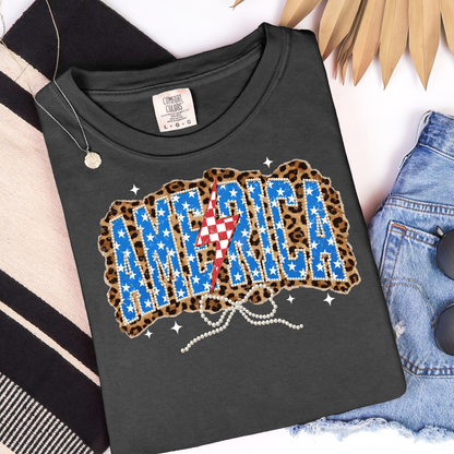 America Cheetah Graphic Tee