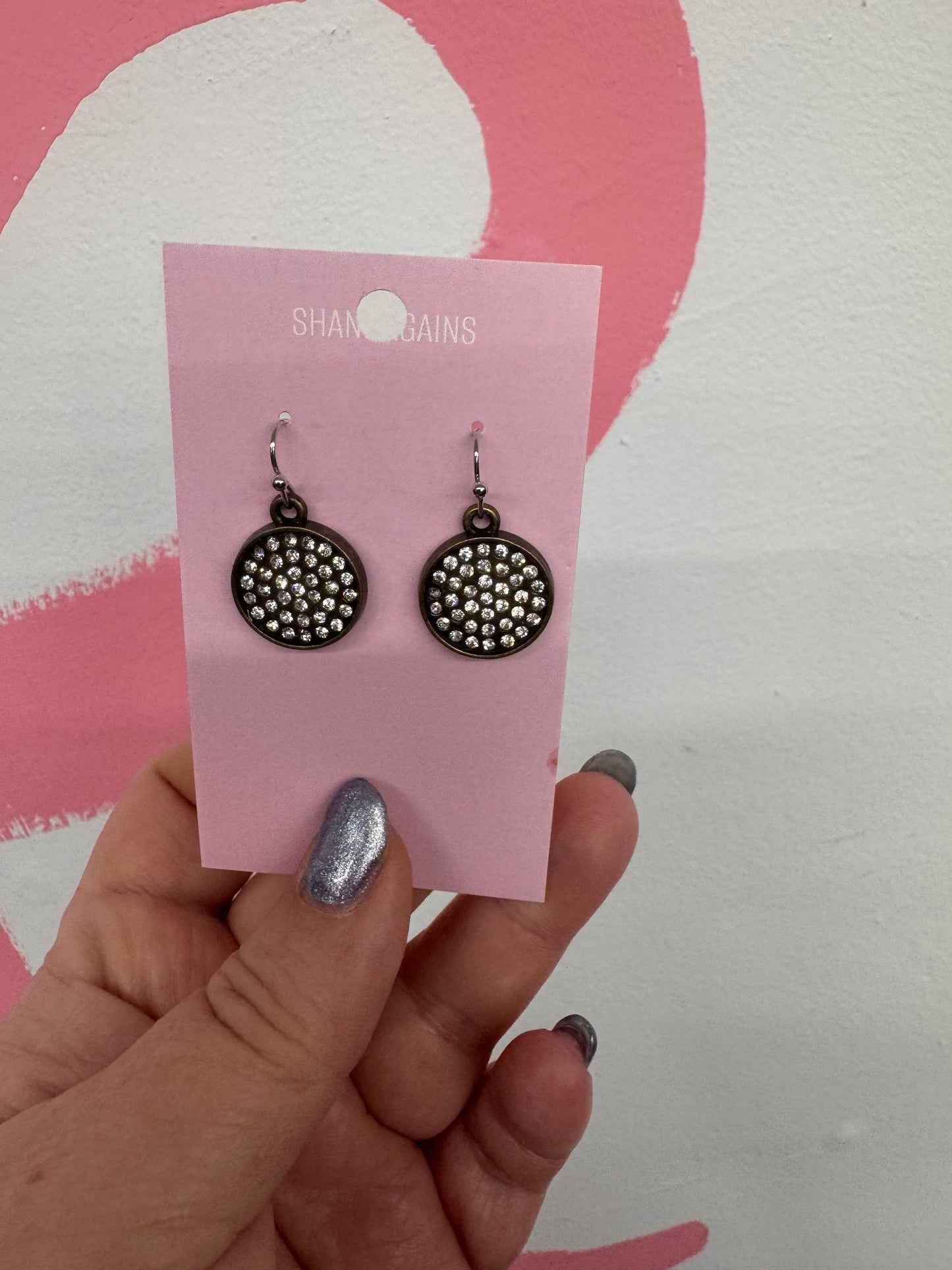 Circle Stud Dangle Bronze Earrings (39)