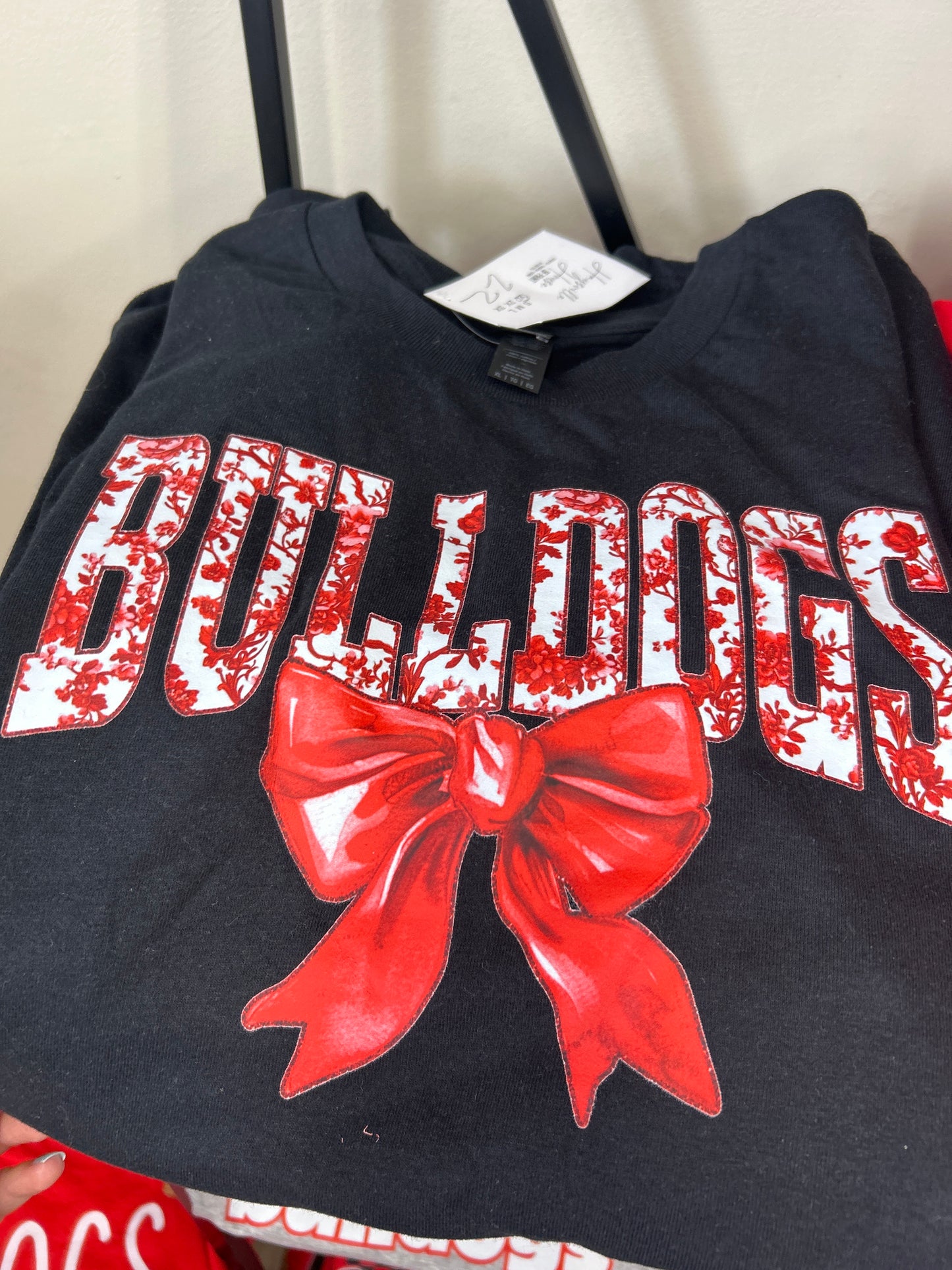 Bulldogs Red Bow Graphic Tee