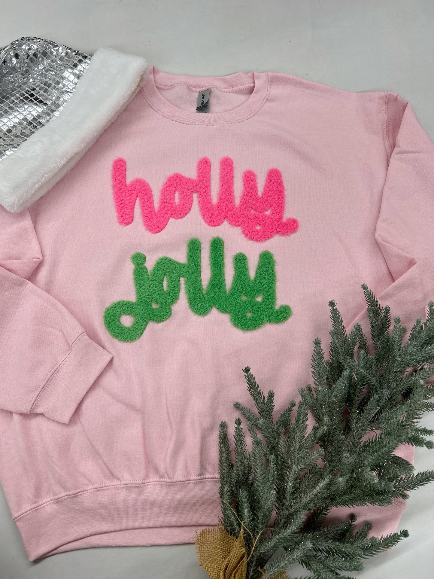 Chenille Holly Jolly Sweatshirt