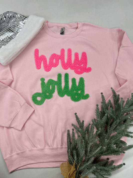 Chenille Holly Jolly Sweatshirt