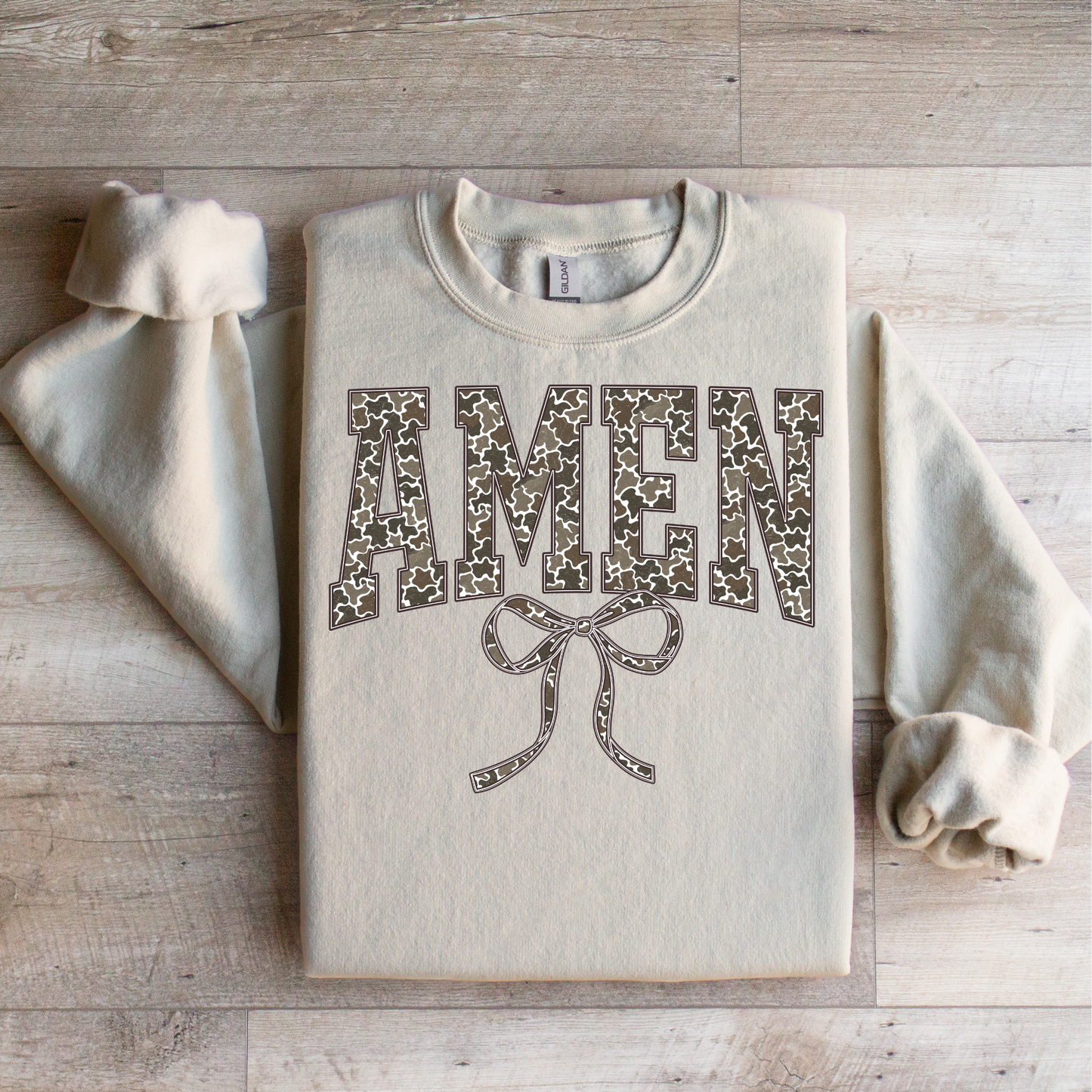 Amen Camo Bow Graphic Tee