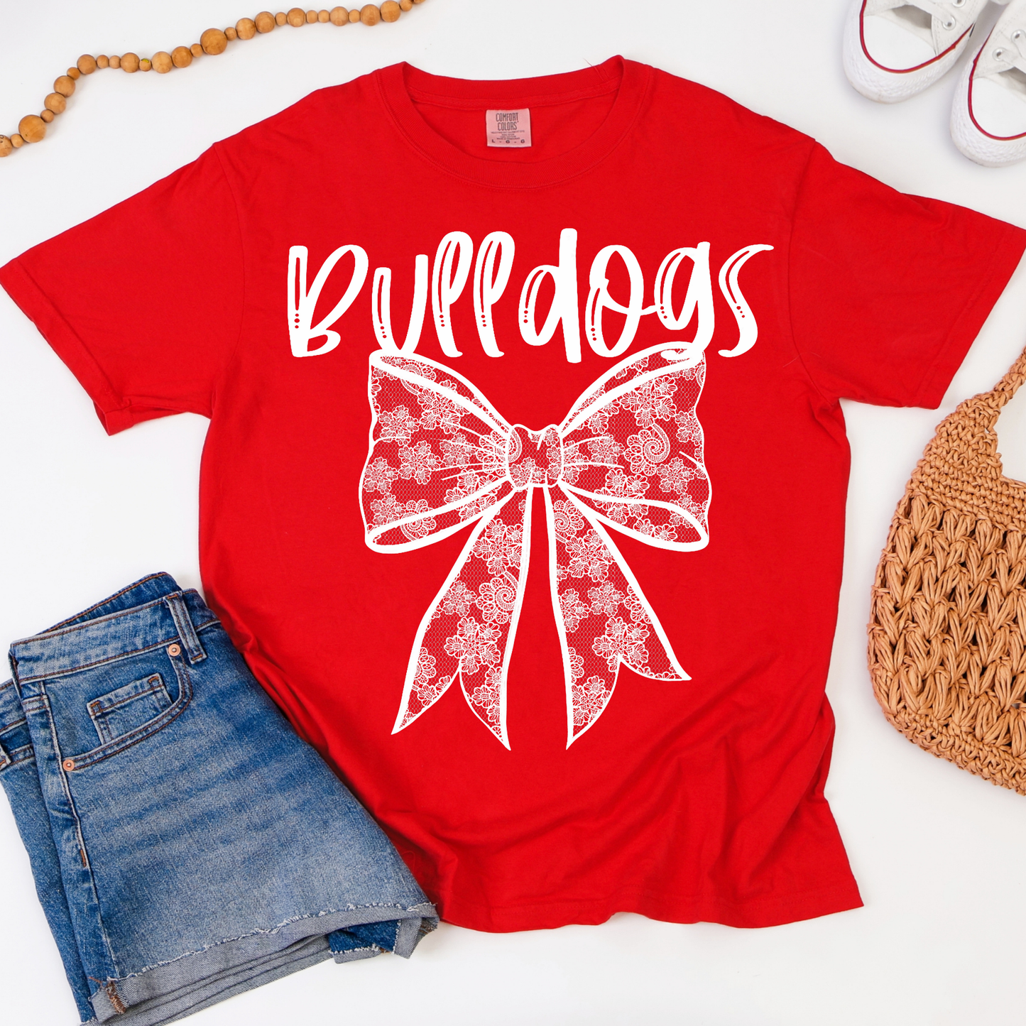 Bulldogs Lace Bow Graphic Tee