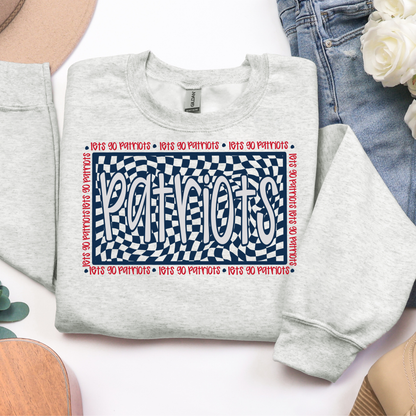 Patriots Rectangle Wavy Checkers Graphic Tee