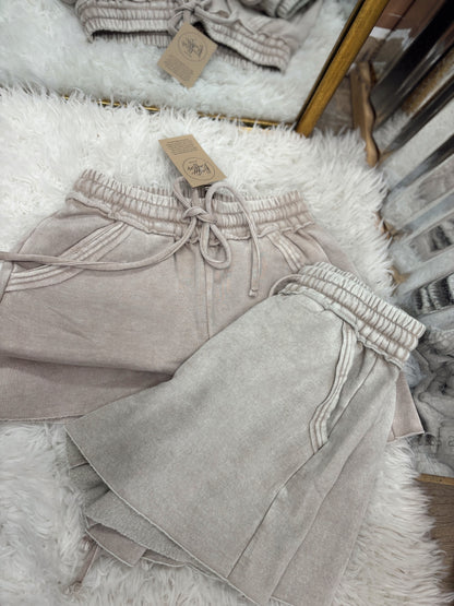DOORBUSTER Acid Wash Shorts - Ash Mocha