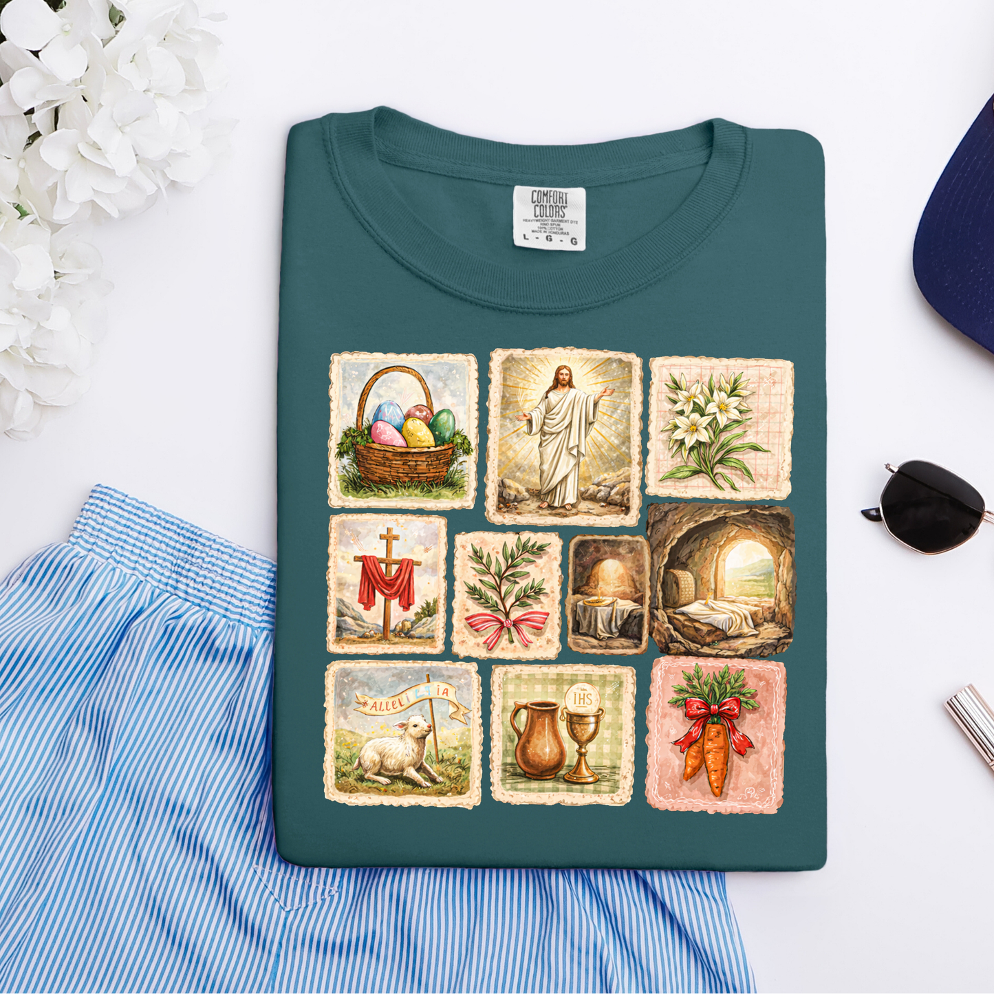 Easter Jesus Stamp Design Graphic Tee
