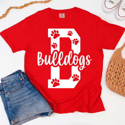 Big B Bulldogs Paws Graphic Tee