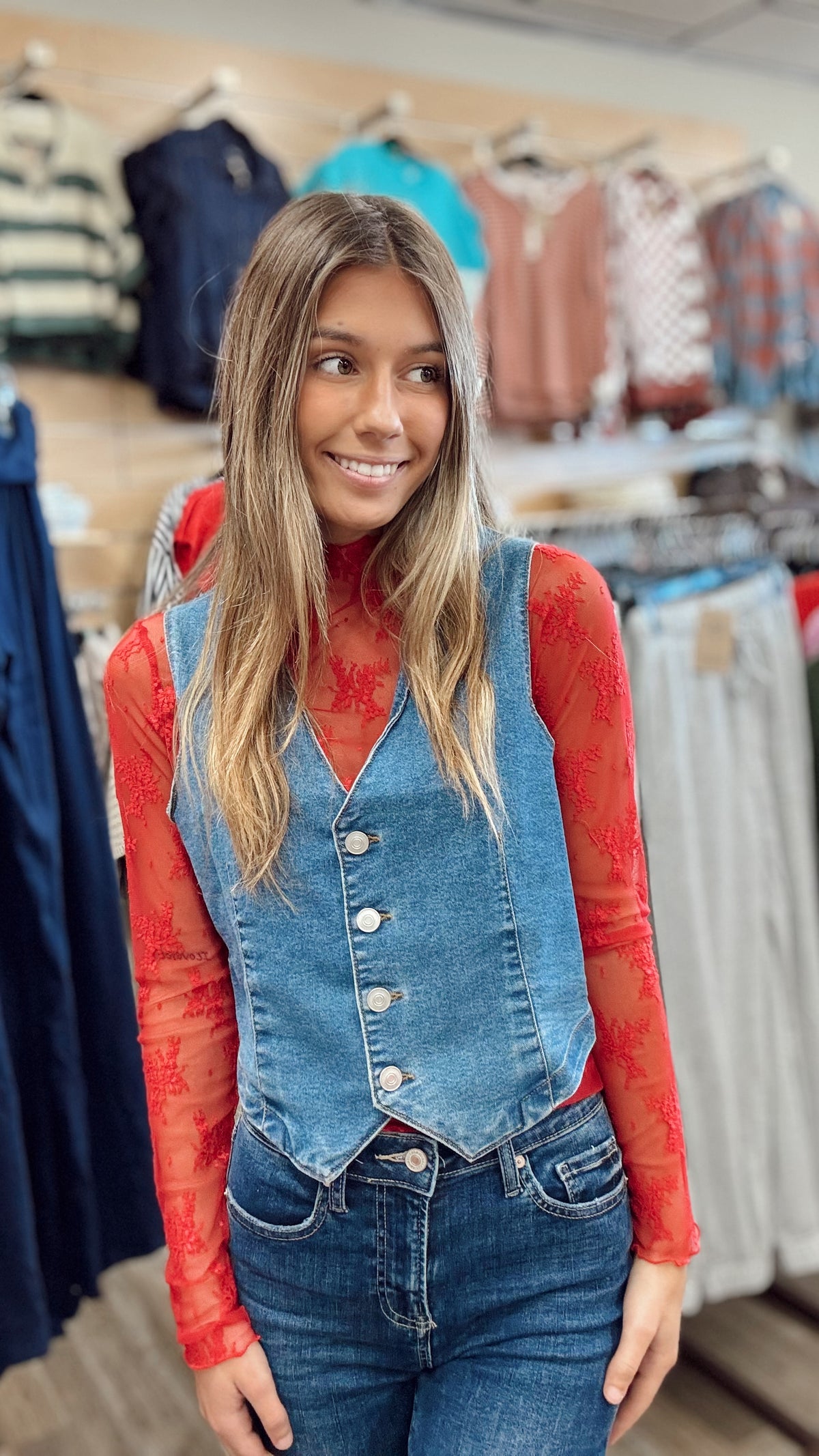 Day Dream Lace Top - Red