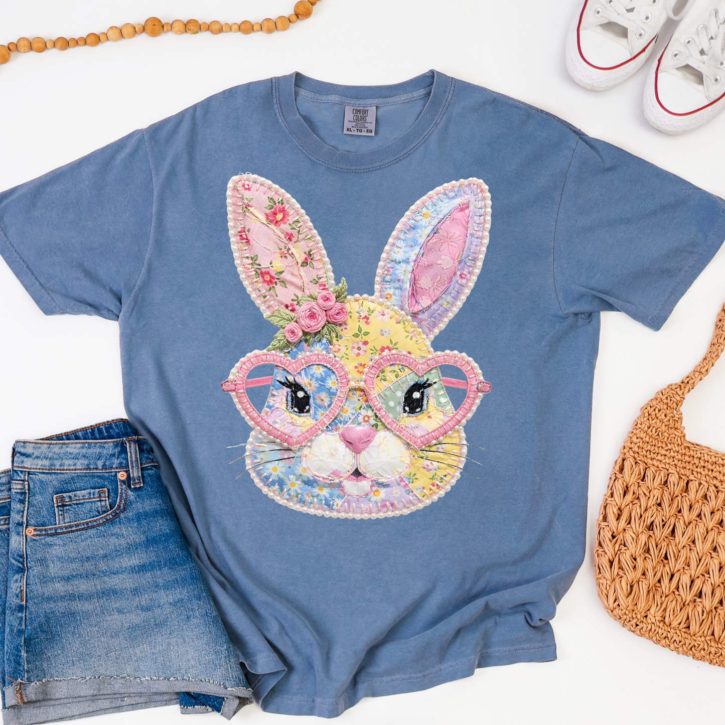 Quilted Smart Bunny Graphic Tee