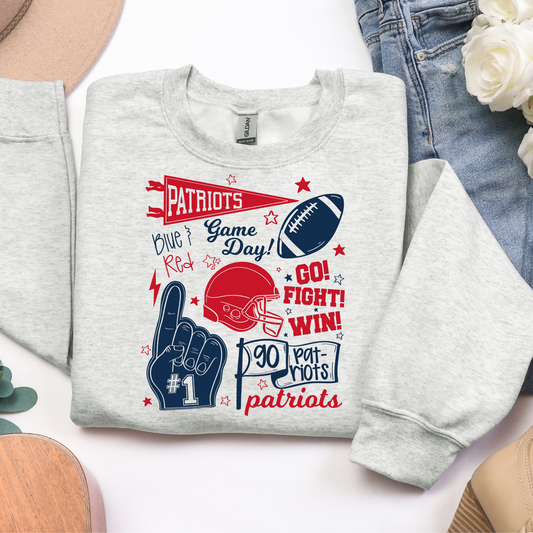 Go Patriots Collage Graphic Tee
