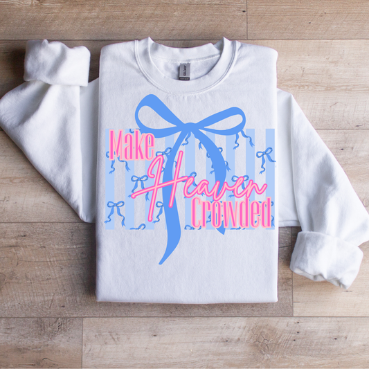 Make Heaven Crowded Blue Bows Graphic Tee
