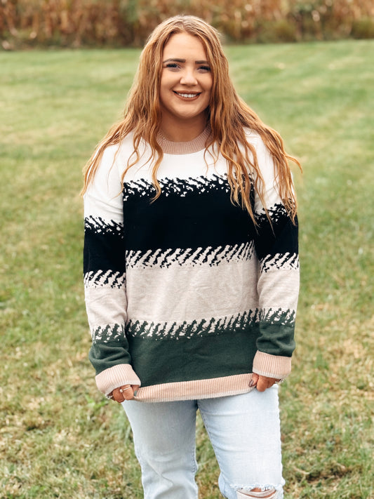 Busy Dayz Striped Sweater