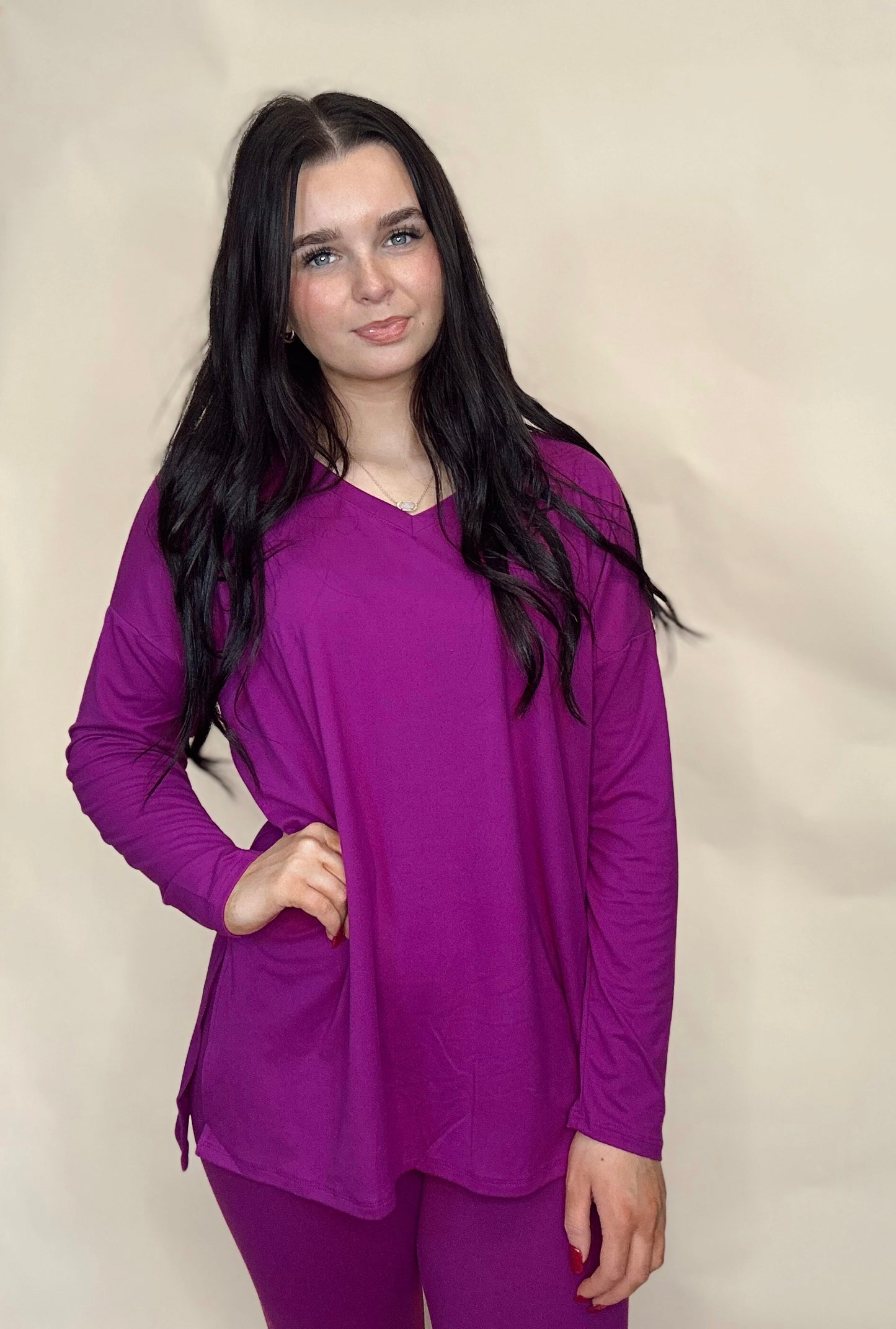 Simply Yours 2 Piece Legging Set - Lt Plum