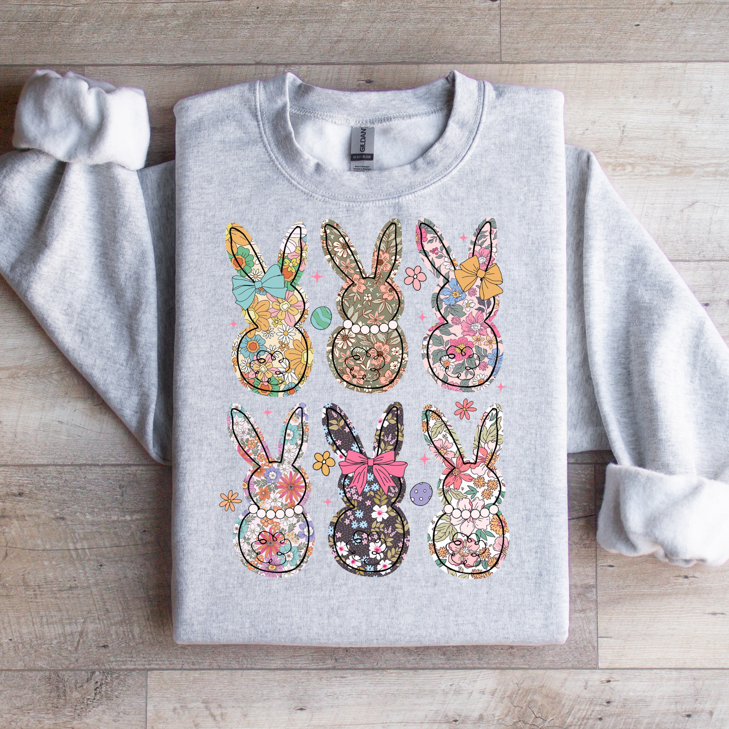 Fancier Floral Bunnies Graphic Tee