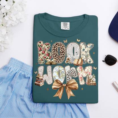 Book Worm Bow Graphic Tee