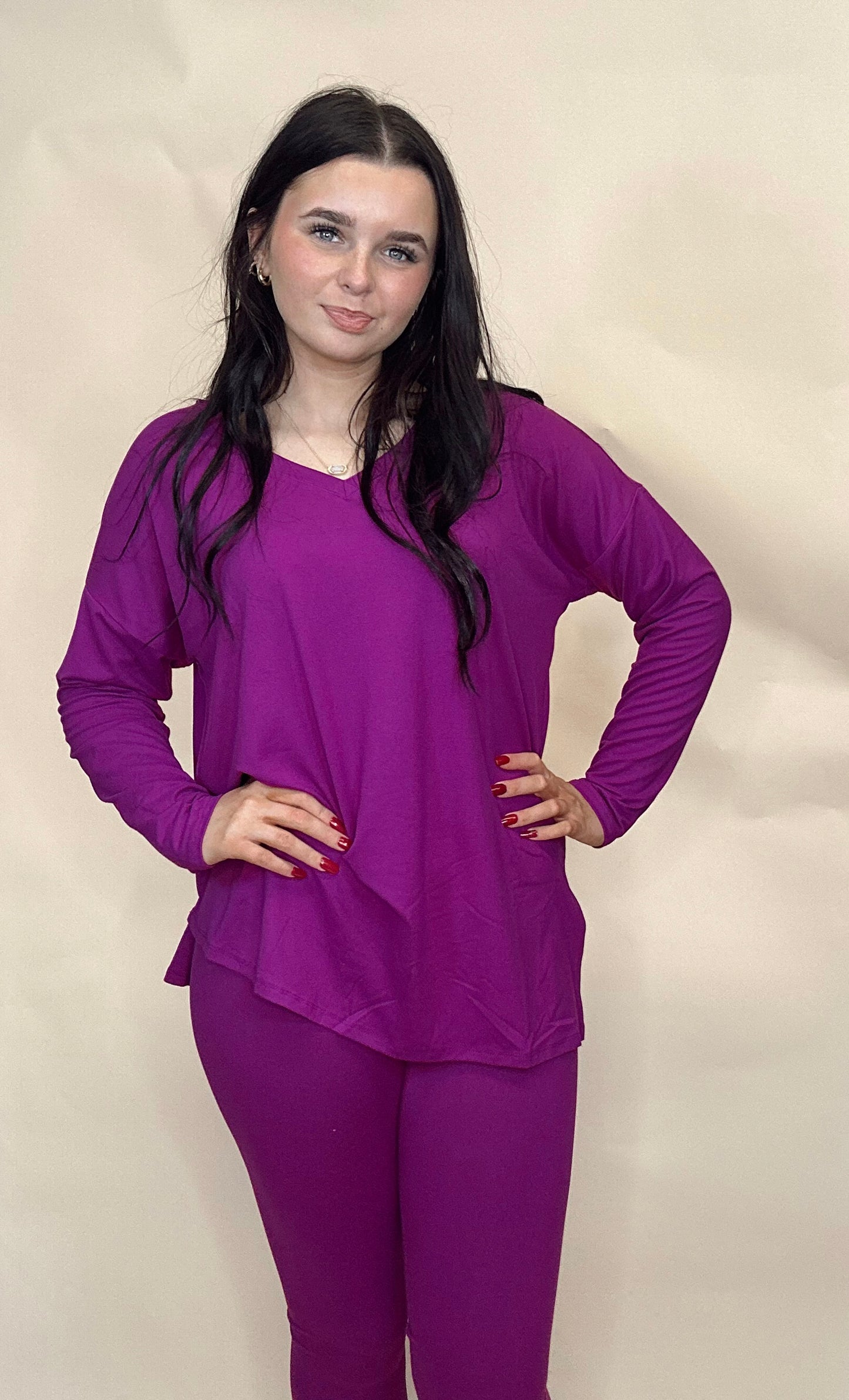 Simply Yours 2 Piece Legging Set - Lt Plum