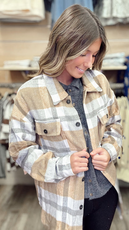 Pumpkin Patch Princess Flannel - Khaki
