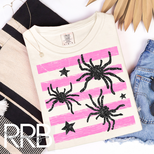 Spider Stripes & Stars Graphic Tee