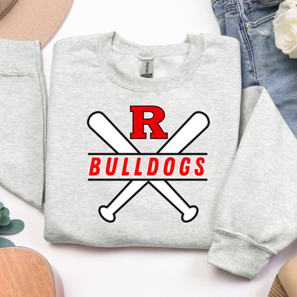 Crossing Bats Baseball/Softball Mascot Custom School Graphic Tee