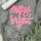 Merry & Bright Grey Chenille Sweatshirt
