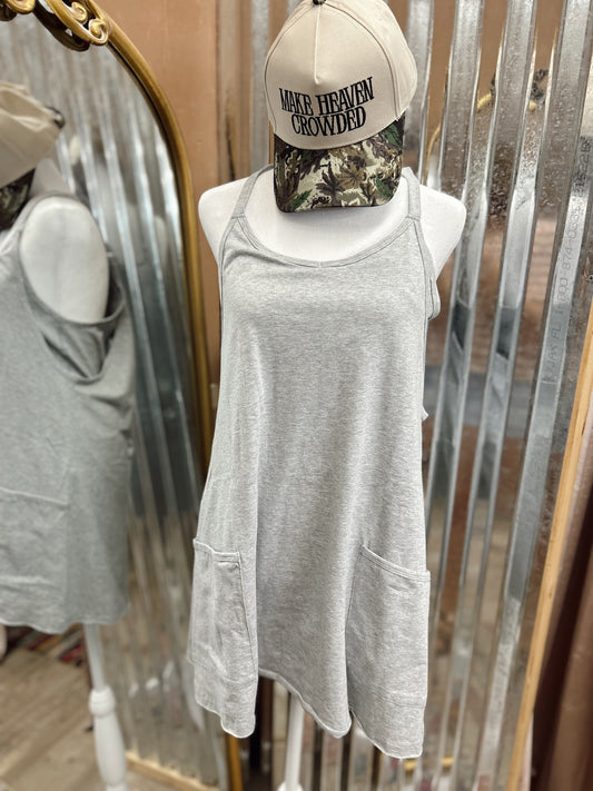 DOORBUSTER Mini Dress Romper - Heather Grey