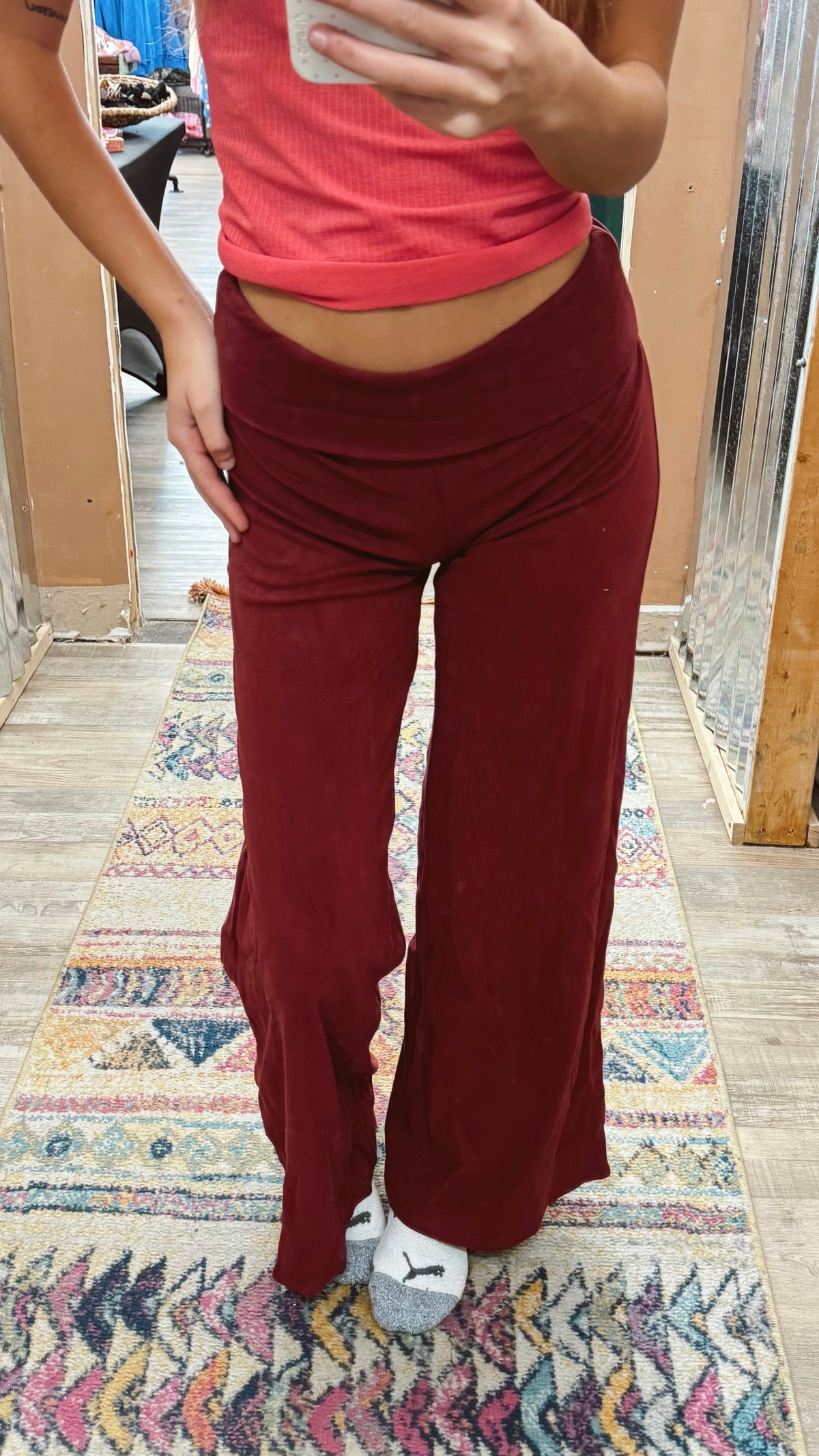 Wrong Turn Fold Over Pants - Rust