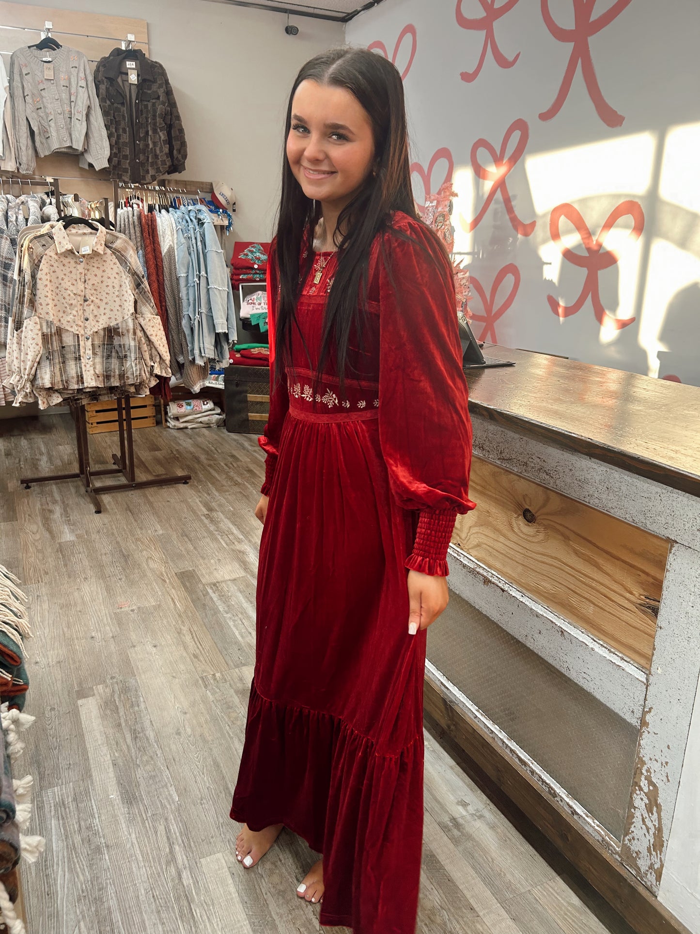 Easy Sunday Velvet Maxi Dress