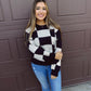 Fire Side Stories Checkered Sweater - Black