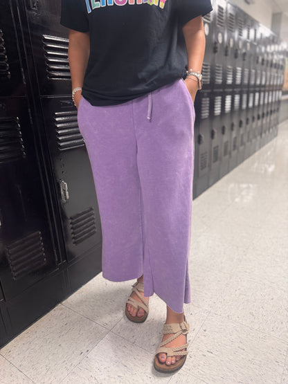 DOORBUSTER Acid Wash Flare Pants - Lavender