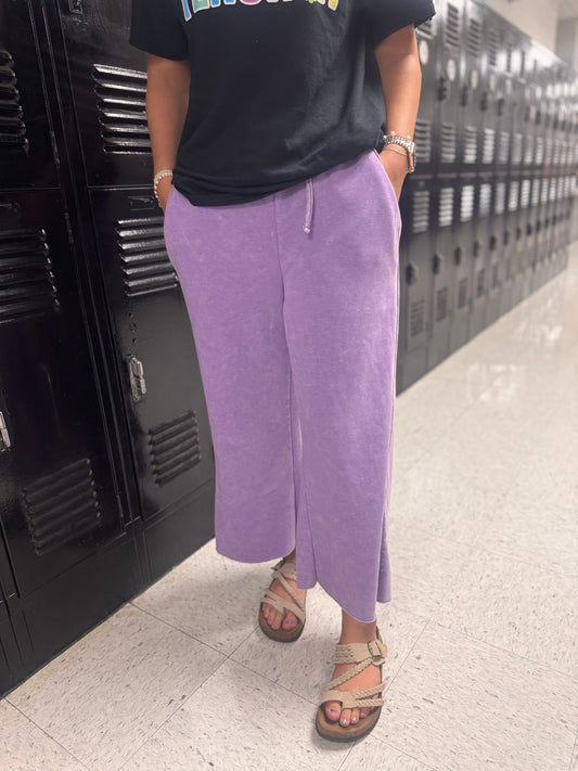 DOORBUSTER Acid Wash Flare Pants - Lavender