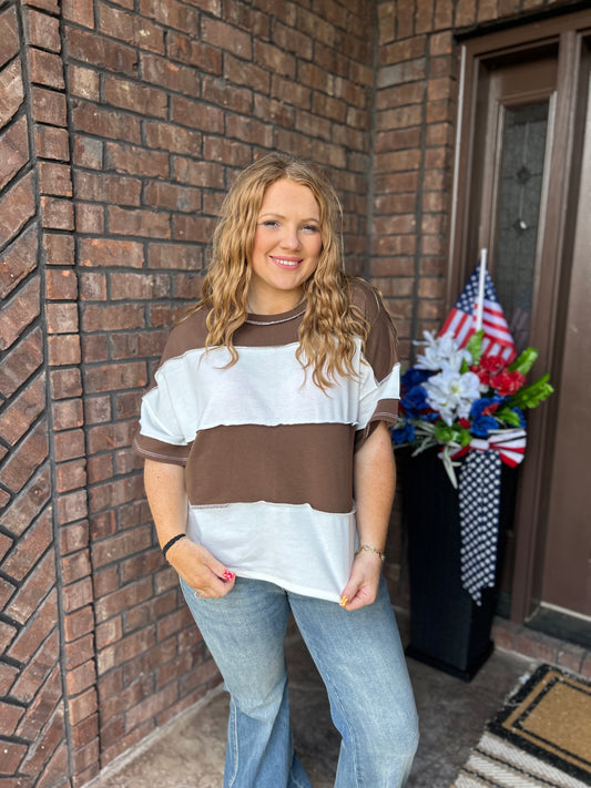Not Today Striped Top - Brown