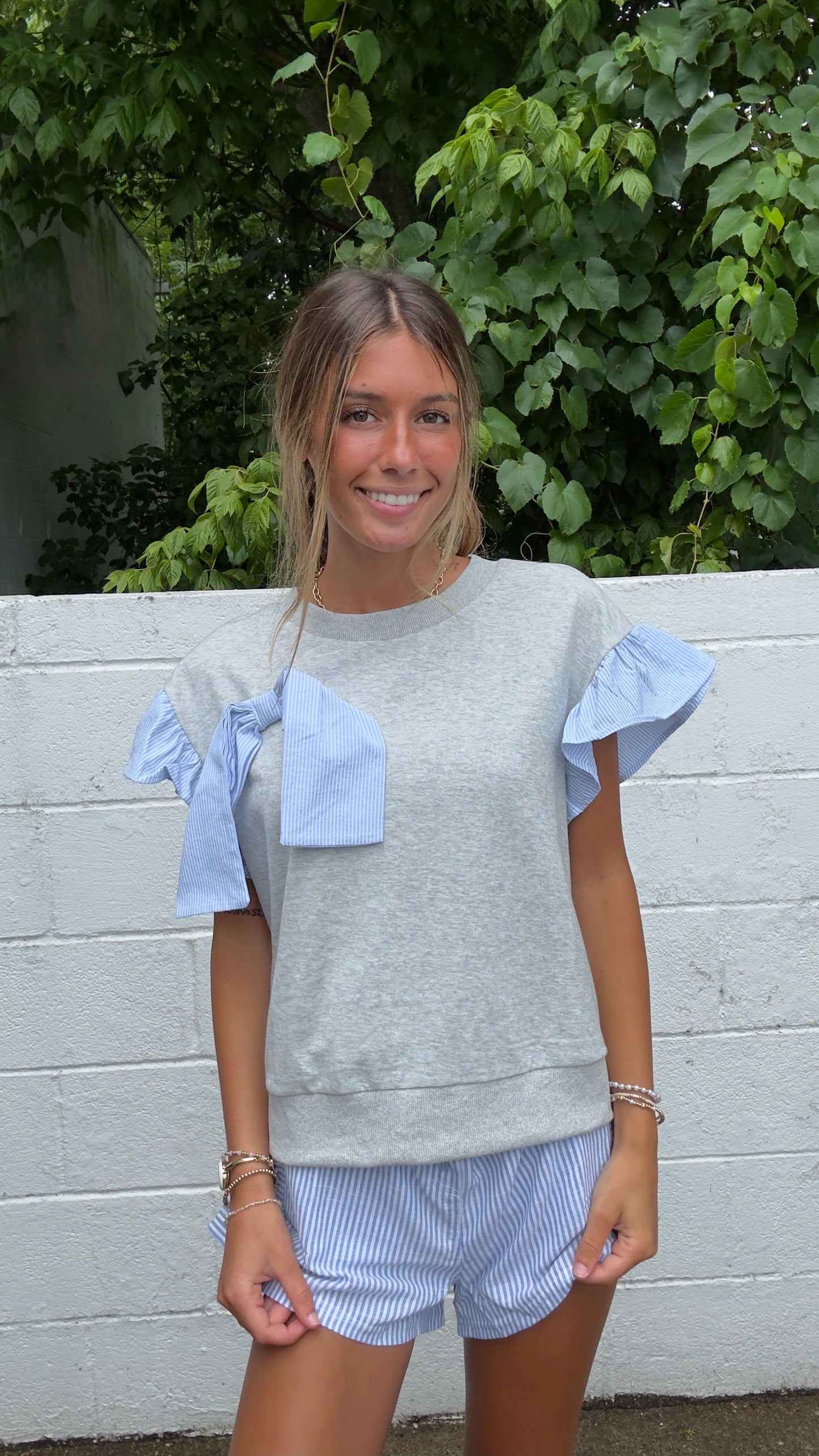 Forever Young Top- Heather Grey