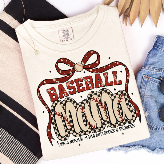 Baseball Mama Big Bow Frame Graphic Tee