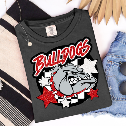 Bulldogs Head with Stars Graphic Tee