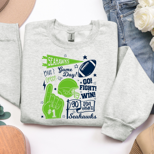 Go Seahawks Collage Graphic Tee
