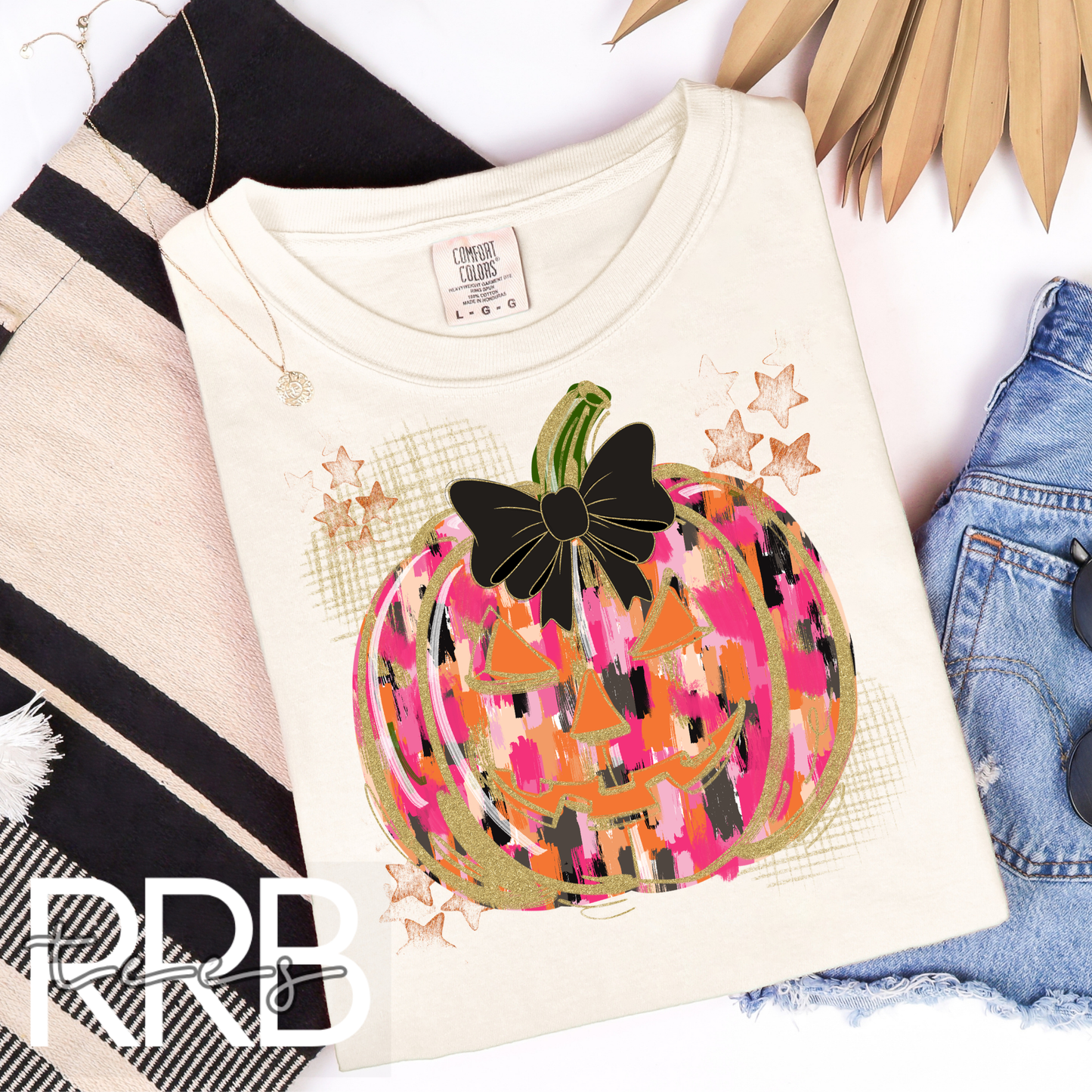 Painted Pumpkin Bow Graphic Tee