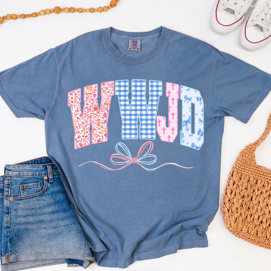 WWJD Bows & Gingham Graphic Tee