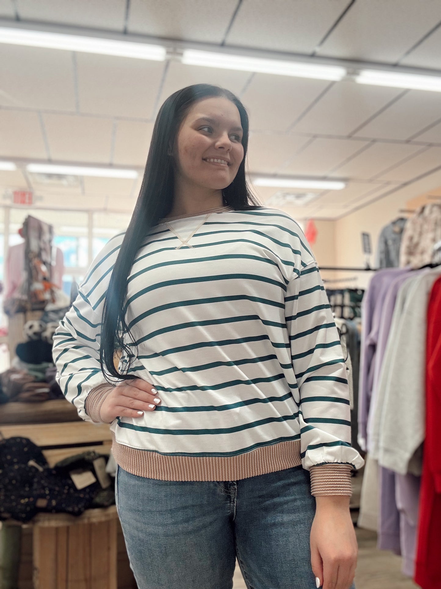 Twist and Shout Striped Long Sleeve Top
