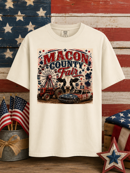 MACON COUNTY FAIR Collage Boy Graphic Tee