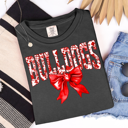 Bulldogs Lace with Bow Graphic Tee