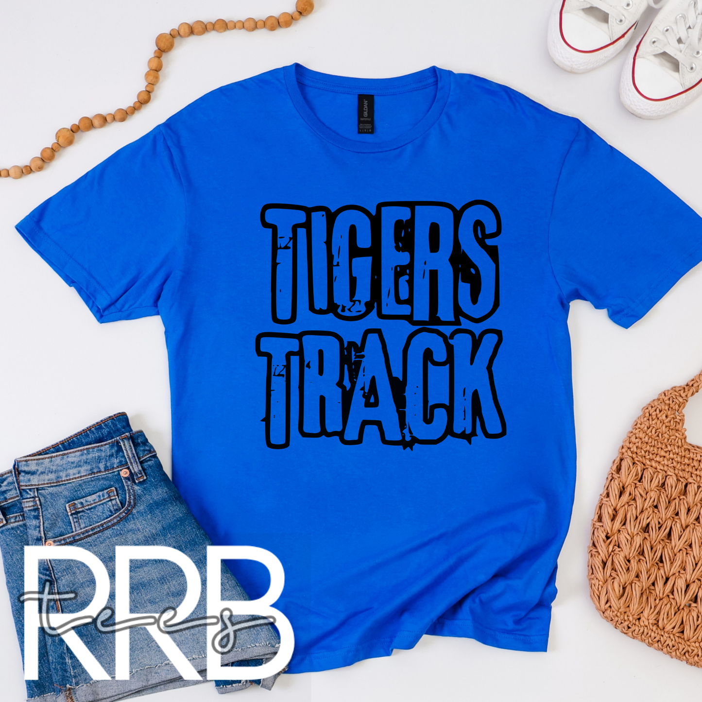 Tigers Track Grunge Graphic Tee