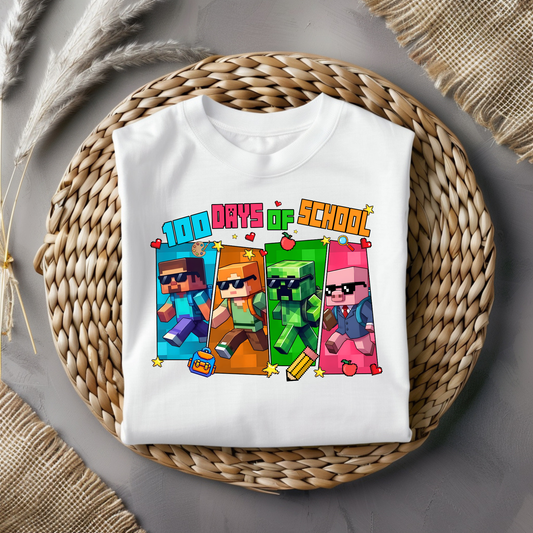 Minecraft 100 Days of School Graphic Tee