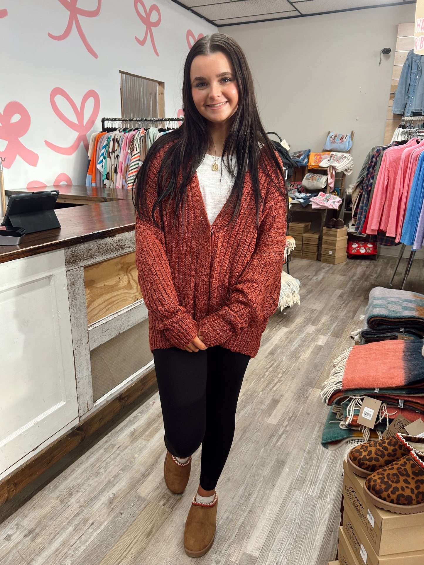 Fade Away Rust Cardigan