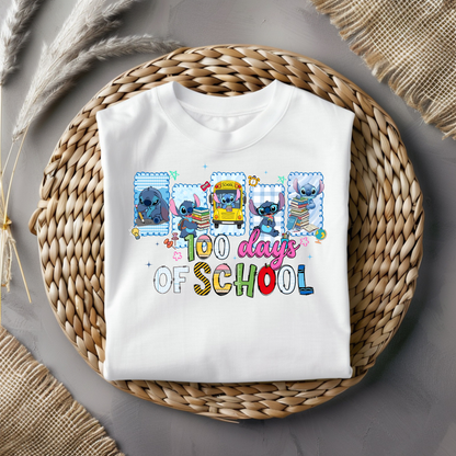 Stitch 100 Days of School Graphic Tee