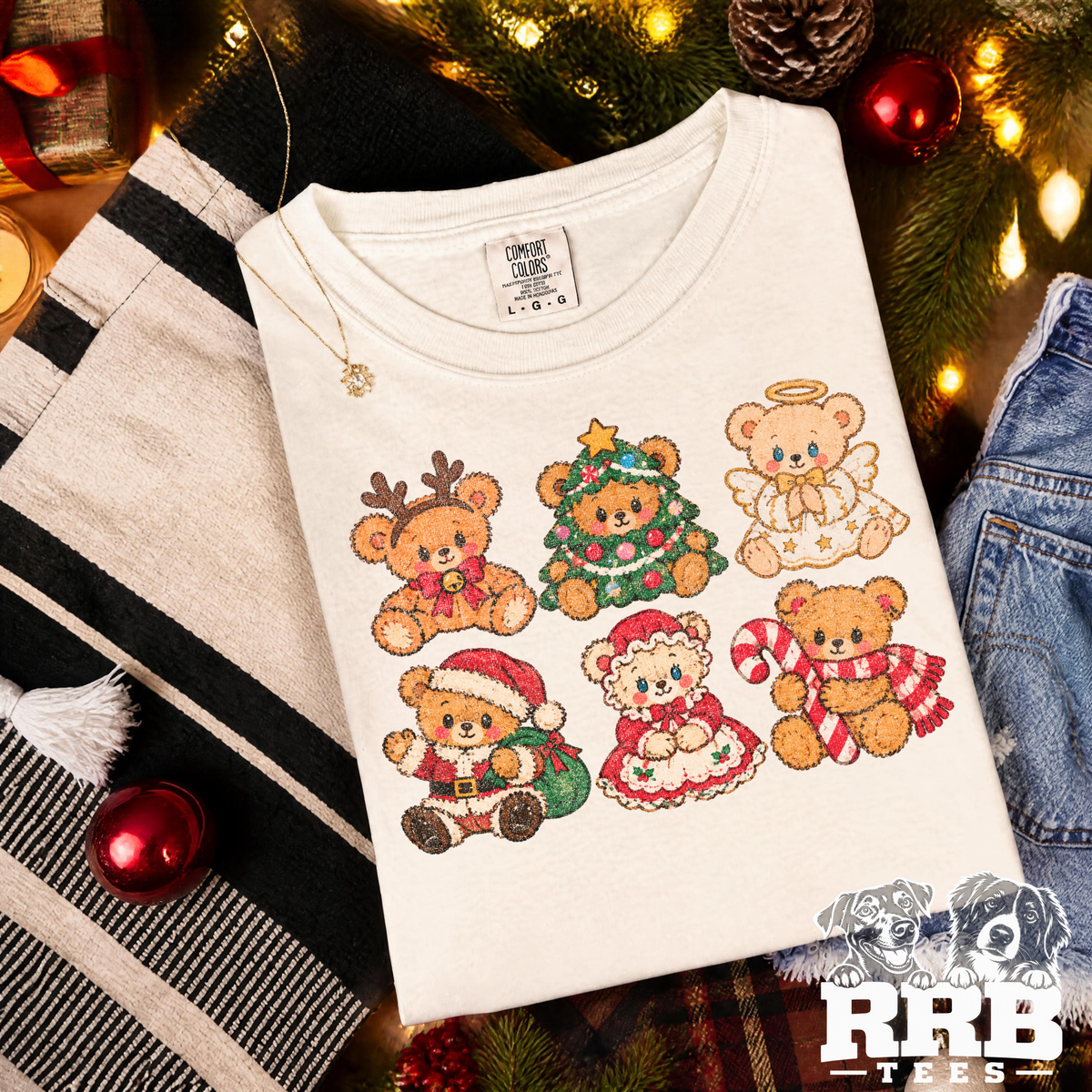 Christmas Bears Stacked Graphic Tee