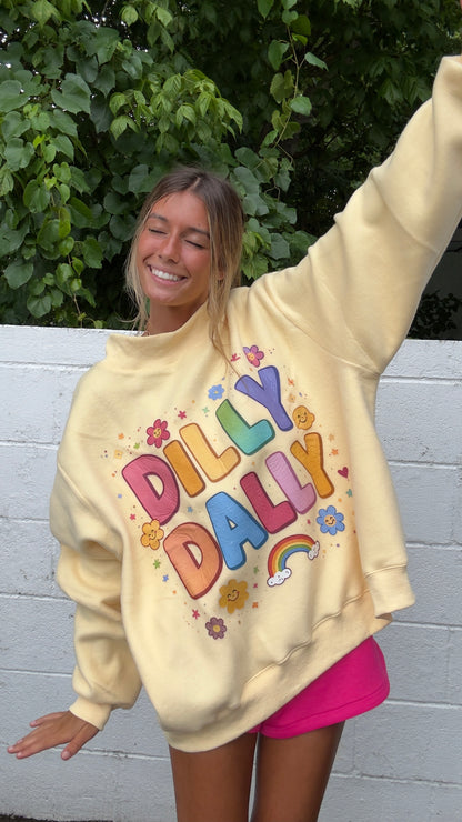 Dilly Dally Rainbow Reversible Sweatshirt