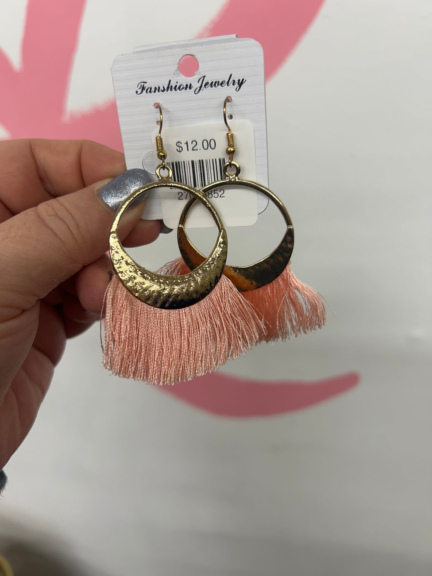 Pink Tassel Dangle Earrings (51)