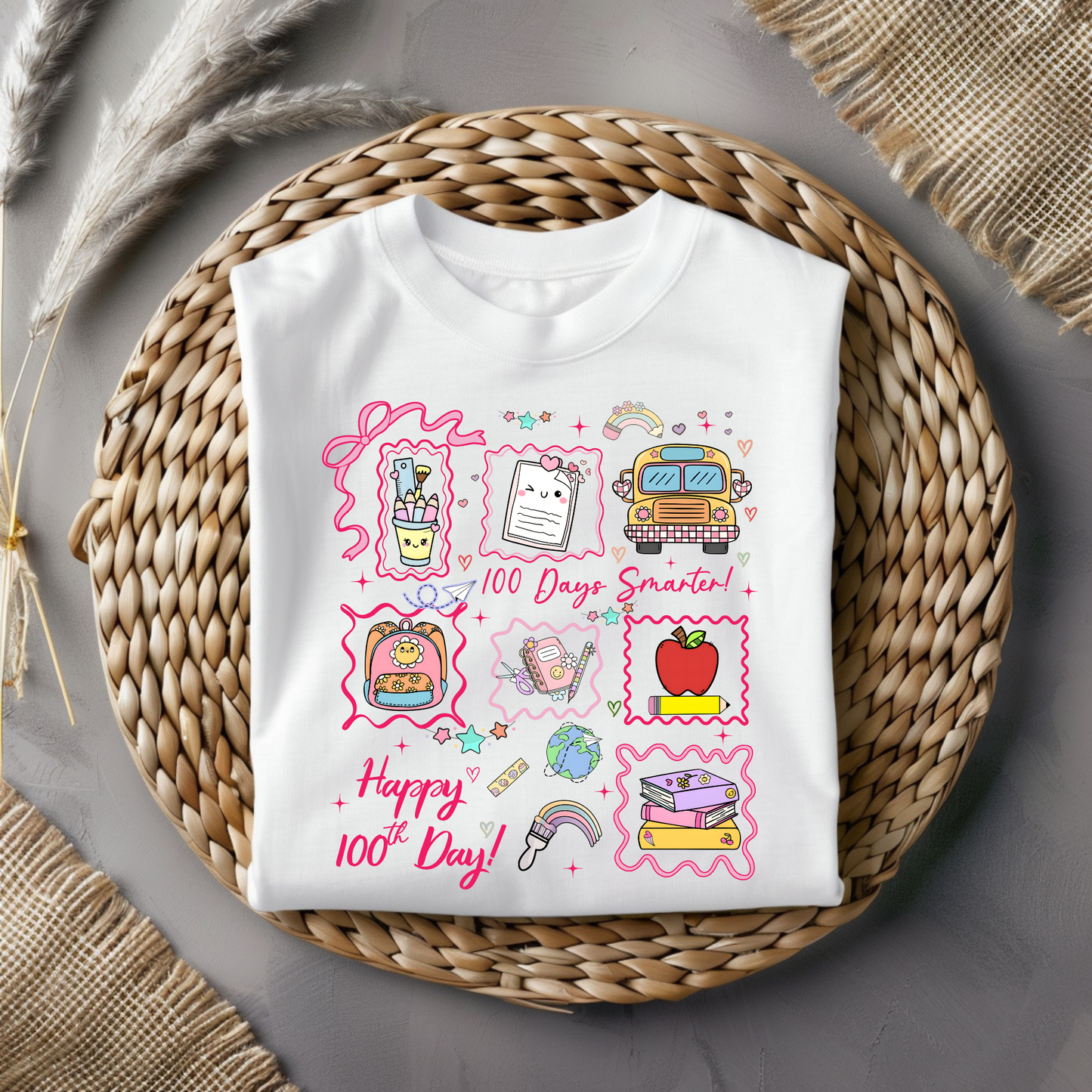 Happy 100 Days of School Collage Graphic Tee